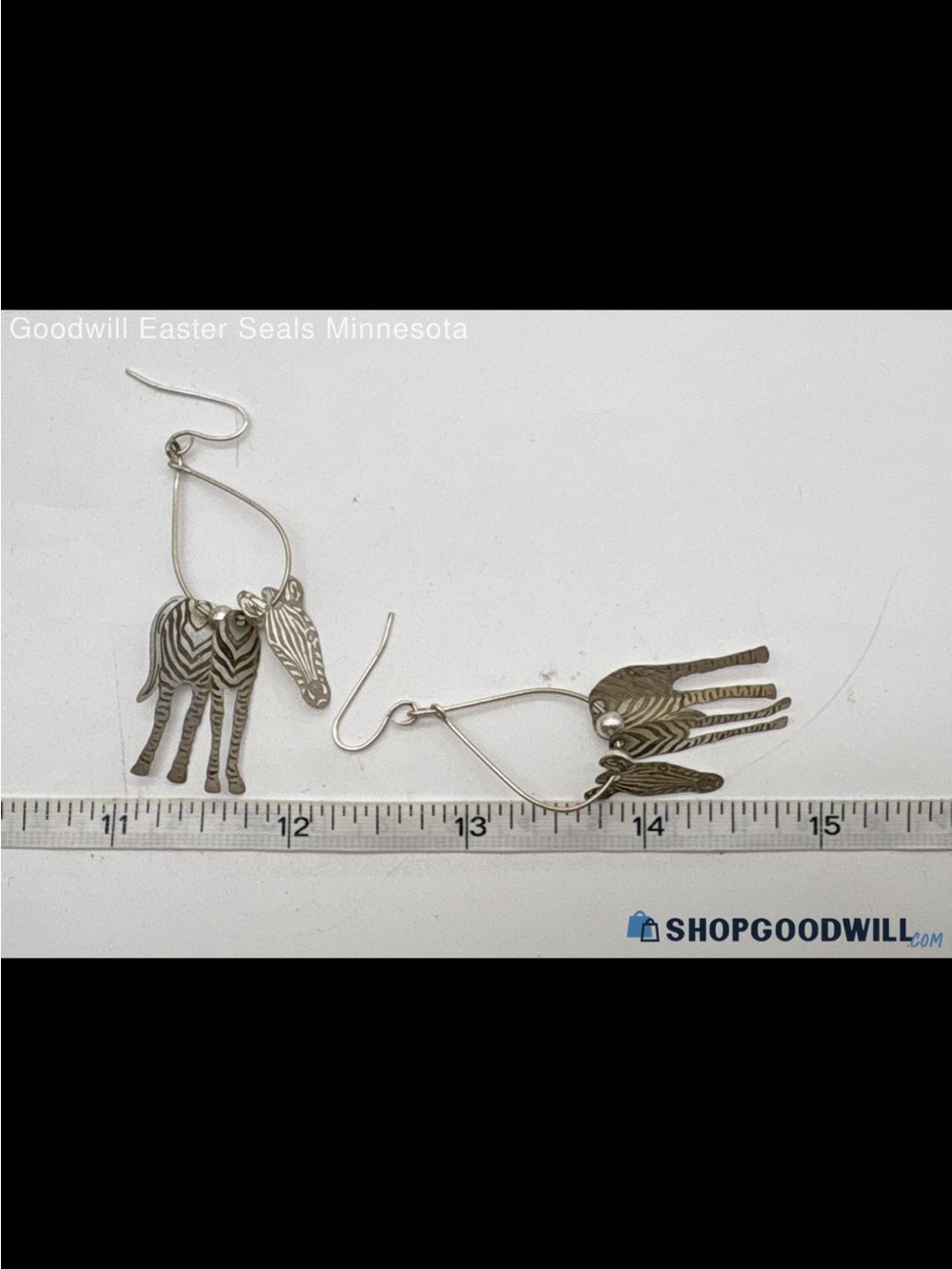 925 Sterling Silver Articulated Moving Zebra Dangle Drop Earrings 4g Whimsical